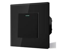 BSEED Electrical Wall Light Switch,Rocker Button wih LED Backlight,10A Toggle On/Off,Glass faceplate, Horizontal & Vertical Mounting,1 Gang 2 Way,86mm Black
