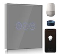 BSEED Smart Dimmer Switch 1 Gang 1 Way,WiFi Dimmer Switch Compatible with Alexa and Google Home,500W Smart Light Switch Grey with Smart Life APP Control and Timing Function (Neutral Wire Need)