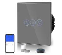 BSEED Smart Dimmer Switch,Glass Touch Panel,LED Lights,Work with Alexa/Smart Life App Control,Neutral Wire Required,WiFi Dimmer 1 Gang 1 Way,86mm Gray