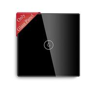 BSEED Smart Light Switch Touch Switch Crystal Glass Panel for WiFi Light Switch 1 Gang Black 86mm