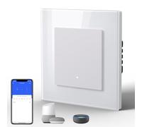 BSEED Smart Light Switch,WiFi Touch Glass Switch for 2.4G Network,Alexa Switches with LED Indicator,Control by SmartLife APP,Neutral Wire Required,1 Gang(EC Series),86mm White
