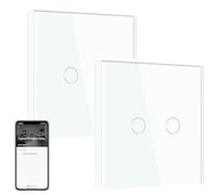 BSEED ZigBee Light Switch,2 Gang 2 Way Smart Wall Switch Compatible with Alexa and Google Home,Compatible with SmartLife App,WIFI Switch White-NO Neutral Wire Required(Need Zigbee Gateway Hub) 2 Pack