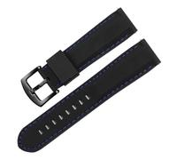 BSEIXIKRB Universal Various Brands Straight Joint Silicone Watch Strap 18/19/20/21/22/23/24mm(Blue White,18mm)