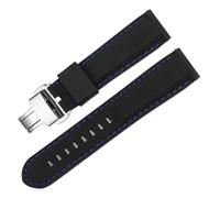 BSEIXIKRB Universal Various Brands Straight Joint Silicone Watch Strap 18/19/20/21/22/23/24mm(Darkblue Black,18mm)