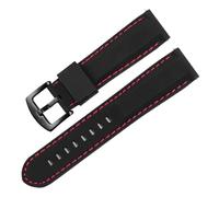 BSEIXIKRB Universal Various Brands Straight Joint Silicone Watch Strap 18/19/20/21/22/23/24mm(Red Black,18mm)
