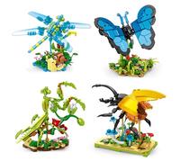 BseSparklion Ideas Insect Collection Building Set, Compatible with Lego Flowers Animals, Butterfly Mantis Beetle Dragonfly Display Model, STEM Bug Gift Toy for Nature Lovers Boys Girls (815 PCS)