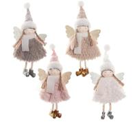 BSFDORPOT 4PCS Hanging Angel Christmas Tree Ornaments 7.1×3.5×1.6 Inch Cute Flying Angel Decorations, Resin Ornaments for Christmas Tree, Mantel and Window Display