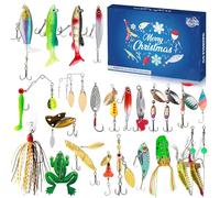 BSFDORPOT Advent Calendar 2024 Fishing Lure Countdown Calendar with 24 Days, Christmas Fishing Advent for Men Teens Adults Anglers