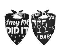 BSFHH 4th of July Dog Bandana 2PCS - USA Flag Patriotic Bandana for Dogs, Adjustable Bandana for Small to Large Dogs, Soft Holiday Pet Accessories for Holidays (Wine Glass - Doctor's Hat, Large)