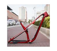 BSFHQS 27.5er 29er XC Mountain Bike Boost Frame S/M/L/XL Full Suspension Soft Tail Frame Carbon Fiber Cross Country Frame 12 * 148mm Thru Axle Disc Brake(Red,29"*M)
