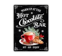 BSGKTP Artsy Woodsy Christmas Vintage Coffee Bar Sign, 8x12 Inch Tin Wall Art