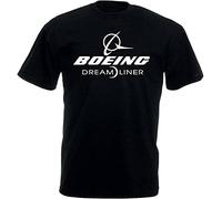 BSGKTP Boeing T Shirt Boeing 787 Dreamliner Dreamliner Short Sleeve Fashion Summer Printing Casual Black