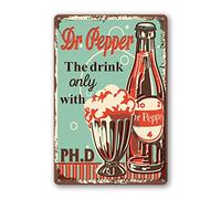 BSGKTP Dr Pepper Sign, Animal Warning Signs, Funny Xmas Wall, Man Cave, Cola, Retro Restaurant Metal Sign Decor 8x12 Inch