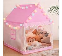 BSHAPPLUS Pink Oxford Fabric Children's Playhouse: Upgraded 15.79mm Sturdy Poles & Interior Book Pockets & Breathable Window, Durable Toddler Tent for Indoor Play (120x100x128cm)