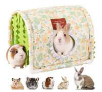 BShasrlim Guinea Pig Hideout Tunnel - Stable Washable Small Animal Tunnel Hide with Curtains,Guinea Pig Accessories for Hamster/Chinchilla/Dwarf Rabbit/Ferret (Light Green, Large)