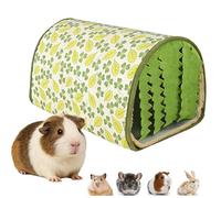 BShasrlim Guinea Pig Hideout Tunnel - Stable Washable Small Animal Tunnel Hide with Curtains,Guinea Pig Accessories for Hamster/Chinchilla/Dwarf Rabbit/Ferret (Green, Medium)