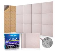 BSHEAD 15 pcs 165dtex Microfiber Acoustic Panels ，Self-Adhesive Soundproof Wall Panels, 12 x 12 x 0.4 in Sound Proof Foam Panels for Walls, High Density, Noise Dampening Panels for Home Studio（Camel）