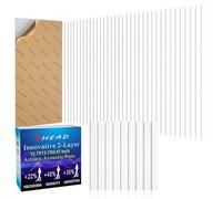 BSHEAD 8 Pack Self-Adhesive Soundproof Wall Panels, 15.7 x 15.7 x 0.47 in Sound Proof Foam Panels for Walls, 1.2lb/ft³ High Density, Thicker 0.47in, Acoustic Panels, Sound Dampening Panels White
