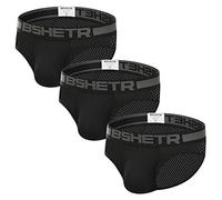 BSHETR Men's Briefs Underwear 3-Pack Mesh Breathable Low Rise Soft Summer Brief (R89, L)