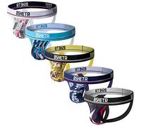 BSHETR Men's Jockstraps Athletic Supporters 5-Pack Ultra Soft Daily Sports Underwear (R302,L)