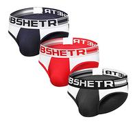 BSHETR Men's Underwear Briefs 5-Pack Cotton Low Rise Multi Color Soft Underpant (Multi(3-Pack), XL)