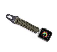 Bshirmay - Band Compatible with Apple Watch Fob 38mm / 40mm Series 9/Ultra 2/SE/8/7/6/5/4/3/2/1 with Clip Clasp, iWatch Series, Green Paracord Cord 38mm/40mm/41mm/(42mm-Series 11 10), 40 mm, Military