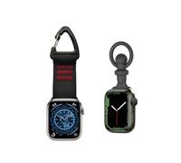 Bshirmay Compatible with Apple Watch Fob Strap 38/40mm,series 9/Ultra 2/SE/8/7/6/5/4/3/2/1 Nurse Watch Band with Pin-On Brooch iWatch Series (38mm Black Silicone Fob+Nylon Keychain)