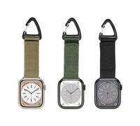 Bshirmay Compatible with Apple Watch Fob Strap 42/44 mm Series 9/Ultra 2/SE/8/7/6/5/4/3/2/1 Nurse Watch Band with Pin-On Brooch iWatch Series Accessories, 42/44mm, Silicone nylon, No Gemstone