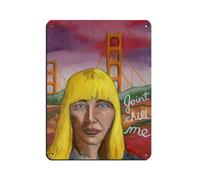 BSHNWX Joni Mitchell Posters Retro Poster Metal Tin Sign Chic Art Retro Iron Painting Bar People Cave Cafe Family Garage Posters Wall Decoration 12x16inch(30x40cm)