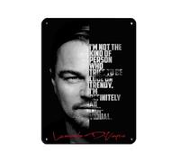 BSHNWX Leonardo DiCaprio Posters Retro Poster Metal Tin Sign Chic Art Retro Iron Painting Bar People Cave Cafe Family Garage Poster Wall Decoration 12x16inch(30x40cm)