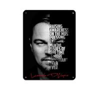 BSHNWX Leonardo DiCaprio Posters Retro Poster Metal Tin Sign Chic Art Retro Iron Painting Bar People Cave Cafe Family Garage Poster Wall Decoration 12x16inch(30x40cm)