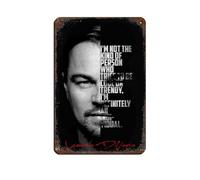 BSHNWX Leonardo DiCaprio Posters Retro Poster Metal Tin Sign Chic Art Retro Iron Painting Bar People Cave Cafe Family Garage Poster Wall Decoration 8x12inch(20x30cm)
