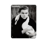 BSHNWX Leonardo DiCaprio Posters Retro Poster Metal Tin Sign Chic Art Retro Iron Painting Bar People Cave Cafe Family Garage Poster Wall Decoration 12x16inch(30x40cm)