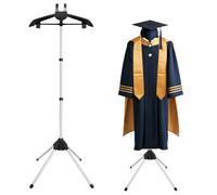 BShome Cap and Gown Display Stand, 32-63 inch Adjustable Shirt Display Stand, Foldable Clothing Display Stand, Dress Display Stand Mannequin Torso for Retail Vendors, Black
