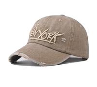 Bshouldkn Classic Embroidered Baseball Cap New York Classic Vintage Cotton Cap Neutral Baseball Cap Outdoor Cap (UK, Alpha, L, khaki2)