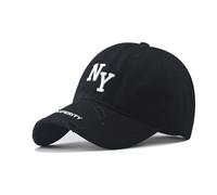 Bshouldkn Classic Embroidered Baseball Cap New York Classic Vintage Cotton Cap Neutral Baseball Cap Outdoor Cap (UK, Alpha, L, Black)