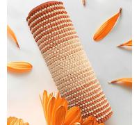 BSICPRO Bath Mat, Non Slip 20 x 32 Inches Water Absorbent Chenille Bathroom Floor Mat Machine Washable (Pumpkin Orange and Cream)
