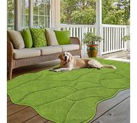 BSICPRO Large Dog Mat for Muddy Paws, 72x48 Low Profile Absorbent Dirt Trapper Door Mat, Non-Slip Washable Mud Mat for Dogs, Polyester Pet Rug for Front Indoor, Patio, Entrance (Apple Green)