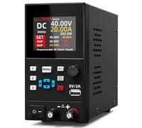 BSIDE 40V 20A DC Power Supply Variable, Programmable with Encoder Knob, Adjustable Switching Regulated Bench Power Supply, 4-Digits LED Display with Memory Storage, 5V/2A USB Ports and Output Button