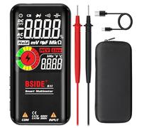 BSIDE Rechargeable Digital Multimeter Voltmeter Smart Electrical Tester Color LCD 3 Results Display 9999 Counts with Smart auto Mode Capacitance Hz Diode Duty Cycle Voltage Tester