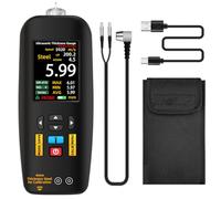 BSIDE T7 Rechargeable Ultrasonic Thickness Gauge 1.0-300mm with 2.8” HD Colour LCD Auto Calibration Data Save Portable Ultrasonic Thickness Tester with Alarm Flashlight and DIY Speed of Sound