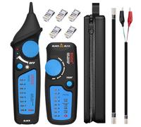 BSIDE Wire Tracker RJ45 RJ11 Network Cable Tester, Dual knob with Anti-Interference, Telephone Line Tracer Internet LAN Wire Finder Toner Network Cable Collation Continuity Checker with Carrying Case