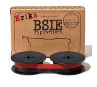 BSIE Typewriters - Erika Typewriter Ribbon - Black and Red - Fits Erika 5, Erika 9, Erika 10, Erika 30, Erika 42, Naumann - GR1 / DIN 2103 / DIN 32755 - Tested in Nice, France