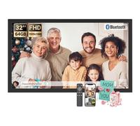 BSIMB 32 Inch Large Digital Picture Frame, (Non-Touch Screen) 64GB 1920x1080 FHD WiFi Photo Frame Electronic Display, Remote Control, Share Pictures/Videos via App Easy Setup Gifts for Mom, Black