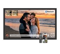 BSIMB 32 Inch Large Digital Picture Frame, (Non-Touch Screen) 64GB 1920x1080 FHD WiFi Photo Frame Electronic Display, Remote Control, Share Pictures/Videos via App Easy Setup Gifts for Mom, Black