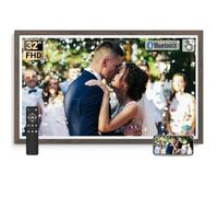 BSIMB 32 Inch Large Digital Picture Frame, Touchscreen 64GB 1920x1080 FHD WiFi Photo Frame Electronic Display Remote Control, Share Pictures/Videos via App/USB/SD Easy Setup Gifts for Mom, Dark Wood