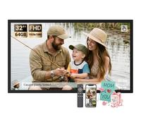 BSIMB 32 Inch Large Digital Picture Frame, Touchscreen 64GB 1920x1080 FHD WiFi Photo Frame Electronic Display Wall Mount Include, Share Pictures/Videos via App/USB/SD, Easy Setup, Gifts for Mom, Black