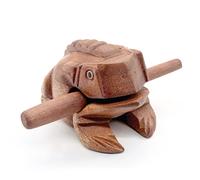 BSIRI 4" Frog Guiro Rasp - Small Instrument Musical Wooden Percussion Wood Block Instrument of Frog Noise Maker and Cool Music Gifts Ideas Funny Weird Instruments for Adults Made from Nature Wood