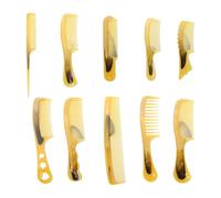 BSITSSS 10-Piece Hair Comb Set, Anti-Static Wide Tooth Comb, Plastic, Yellow, Unisex Adult & Child