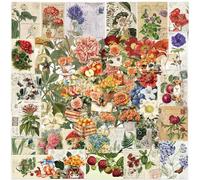 BSITSSS 100 PCS Flower Stickers for Scrapbooking, Roses Scrapbook Stickers Aesthetic, Floral Vintage Transparent Stickers for Scrapbook Supplies Craft Card Journal Planner Laptop